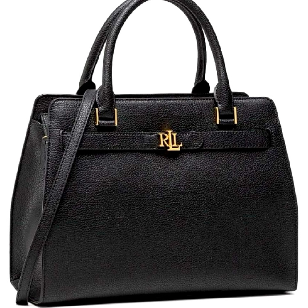Lauren Ralph Lauren Fenwick 23 Crossbody Bag – Black Pebbled Leather